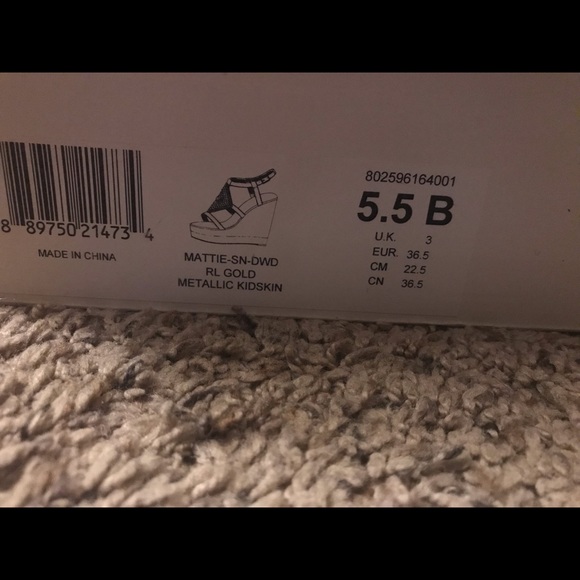 Ralph Lauren Mattie beaded platform wedge Gold - Picture 6 of 8